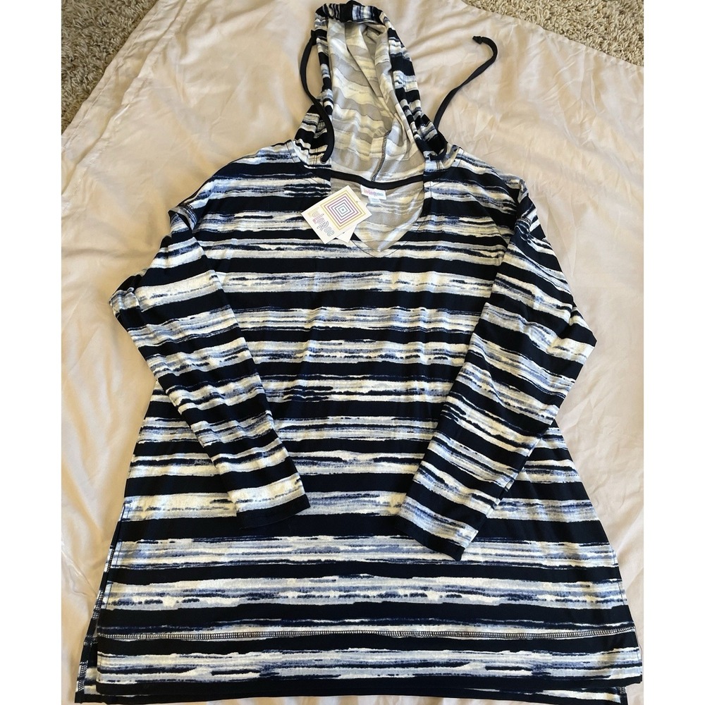 Lularoe Eliza‎ Hoodie 2XL Blue NWT